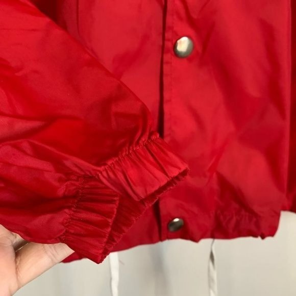 Five Four LA Jacket Men Medium Red Lightweight Elastic sleeve Stowaway Hood NWT - Picture 8 of 15